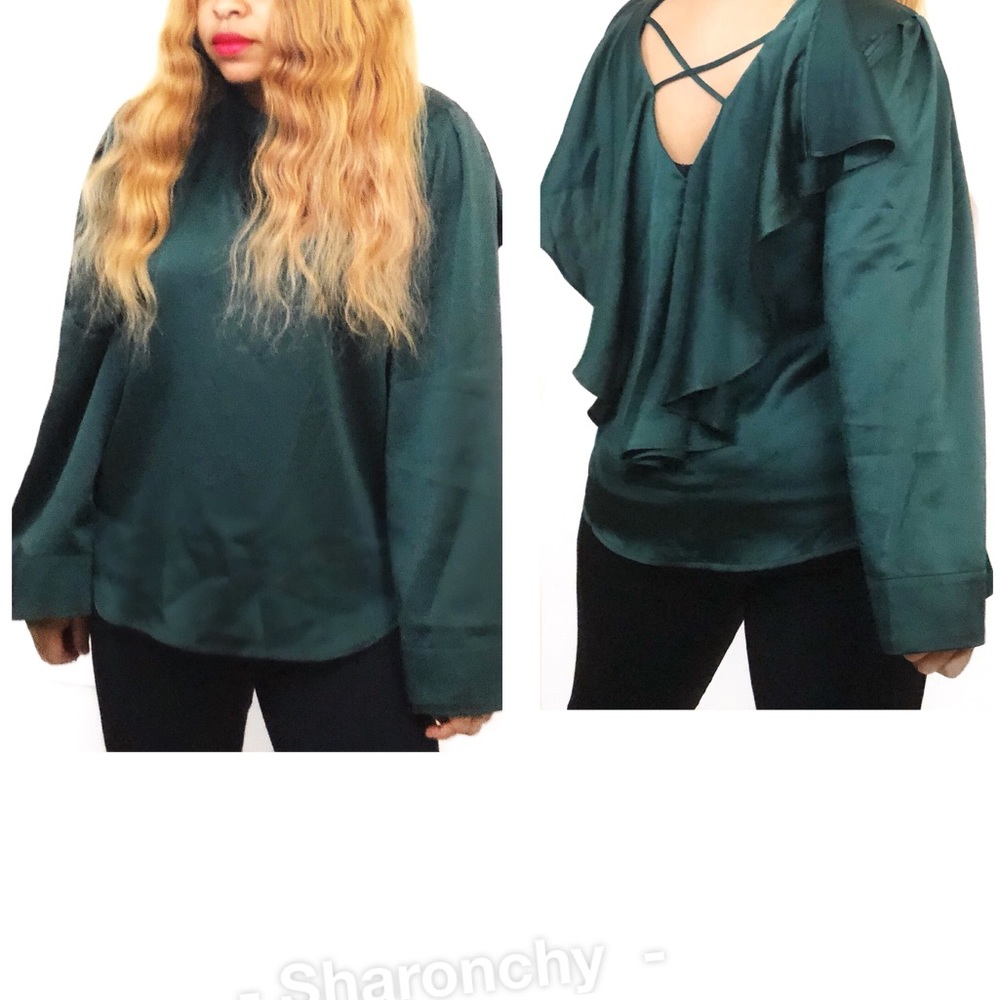 Chelsea28 Ruffled Back Blouse